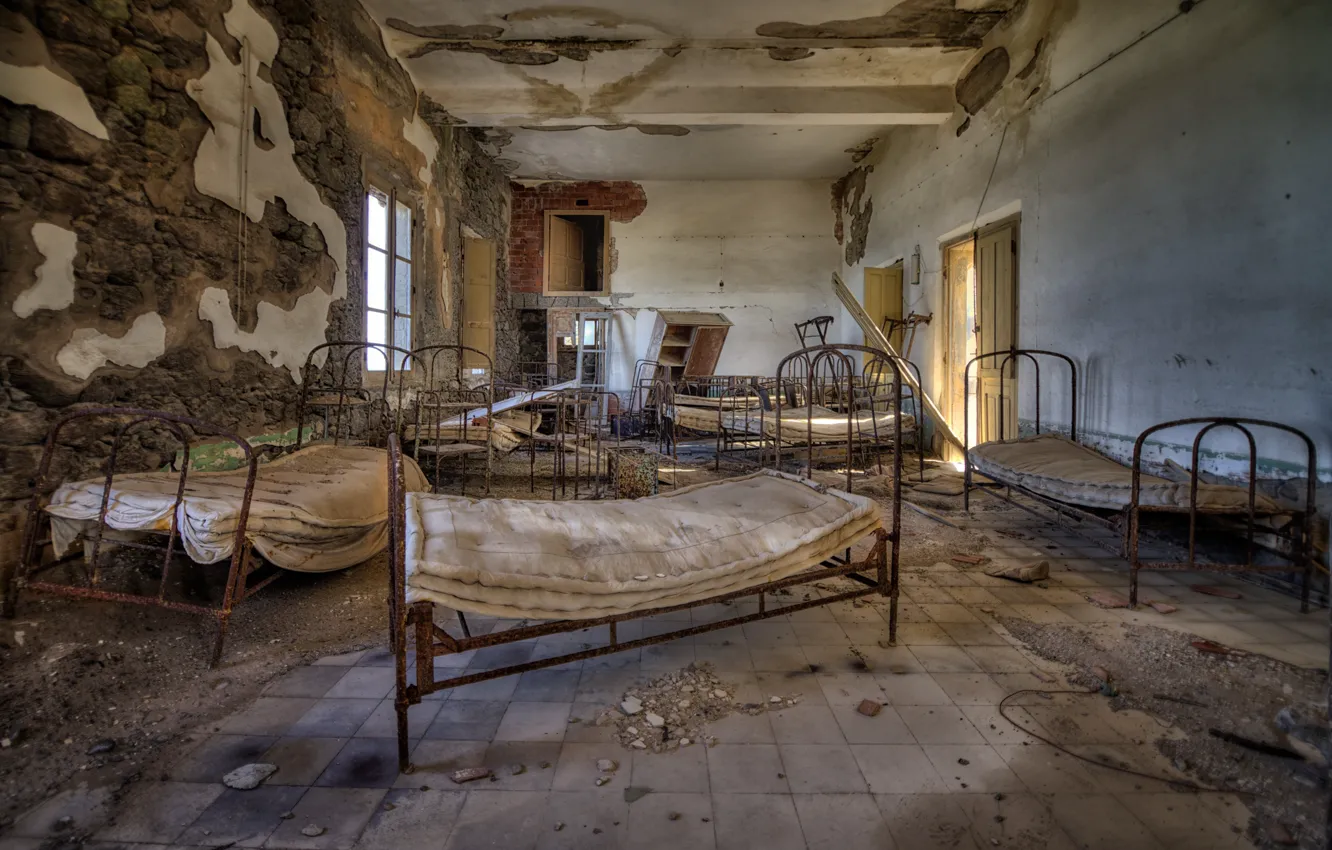 Photo wallpaper room, bed, window