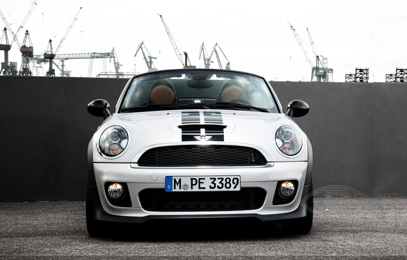 Photo wallpaper Mini, room, grille, The hood, Mini Cooper, car, Mini Cooper, Windshield