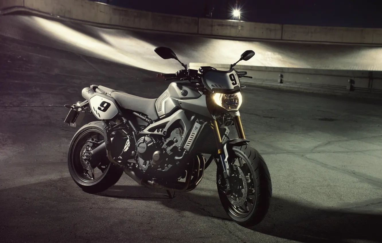 Photo wallpaper dark, Japan, Yamaha, moto, Side, naked, Sport, tracker