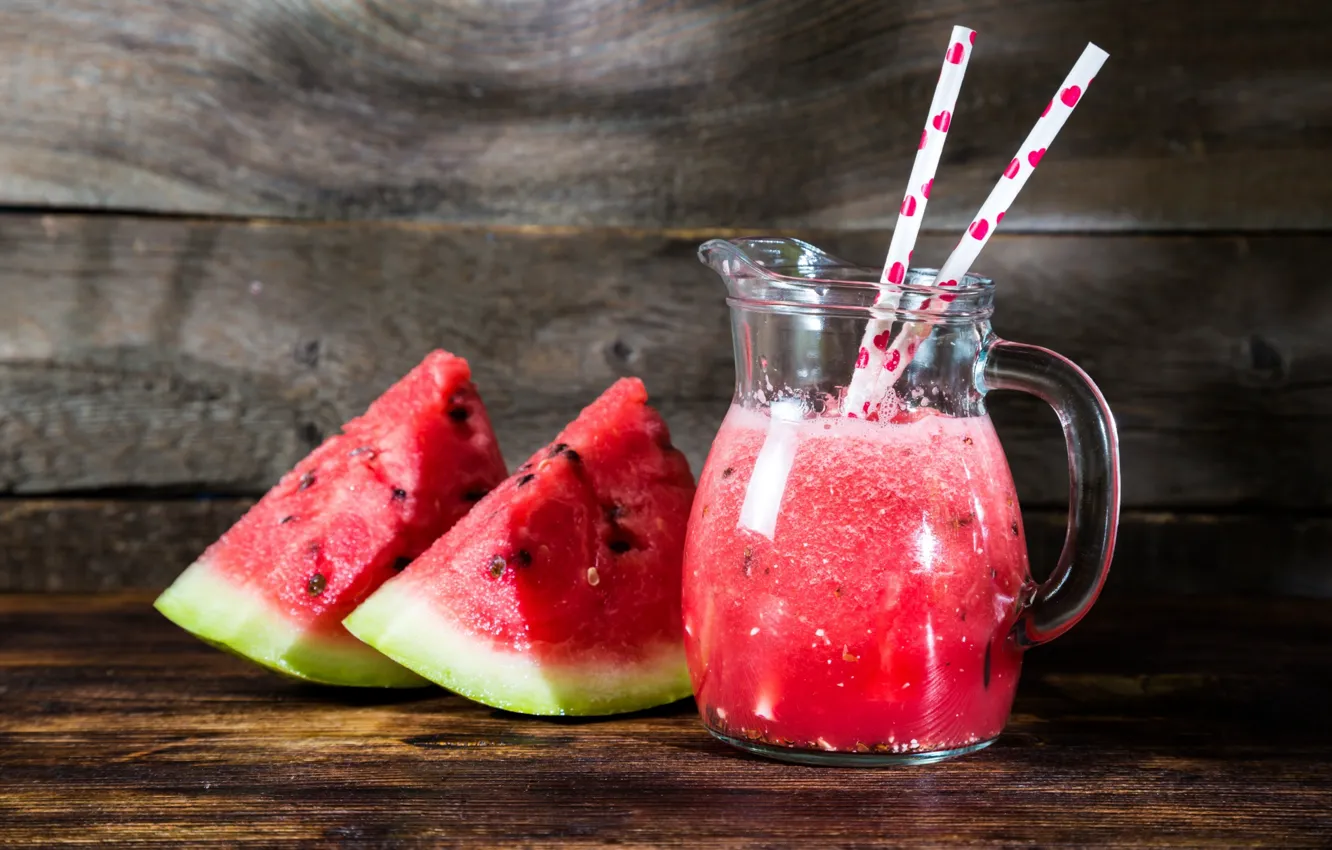Photo wallpaper juice, pitcher, watermelons, tube