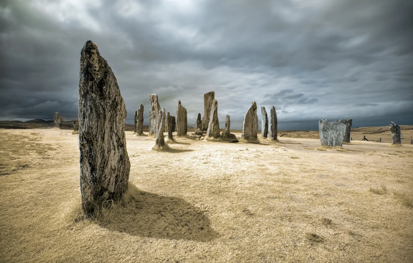 Photo wallpaper Scotland, United Kingdom, Calanais