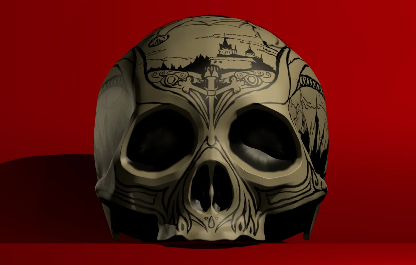Photo wallpaper background, figure, skull, orbit