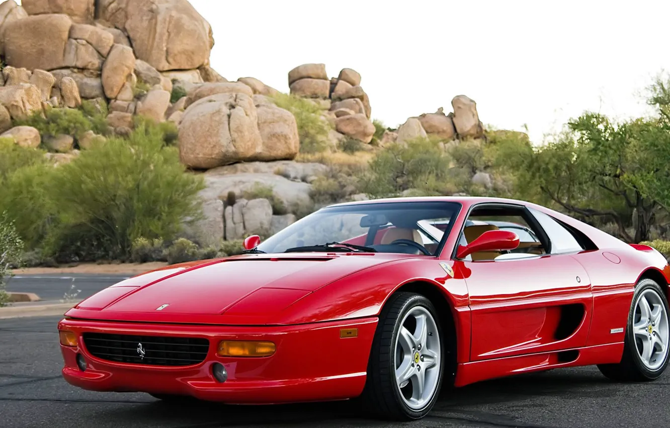 Photo wallpaper car, auto, red, Ferrari, red, F355