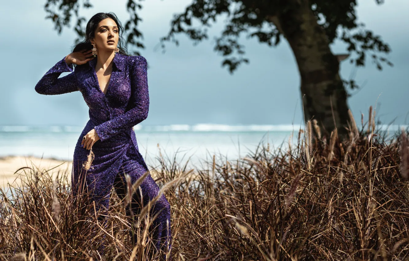 Photo wallpaper girl, eyes, smile, figure, model, beauty, lips, face