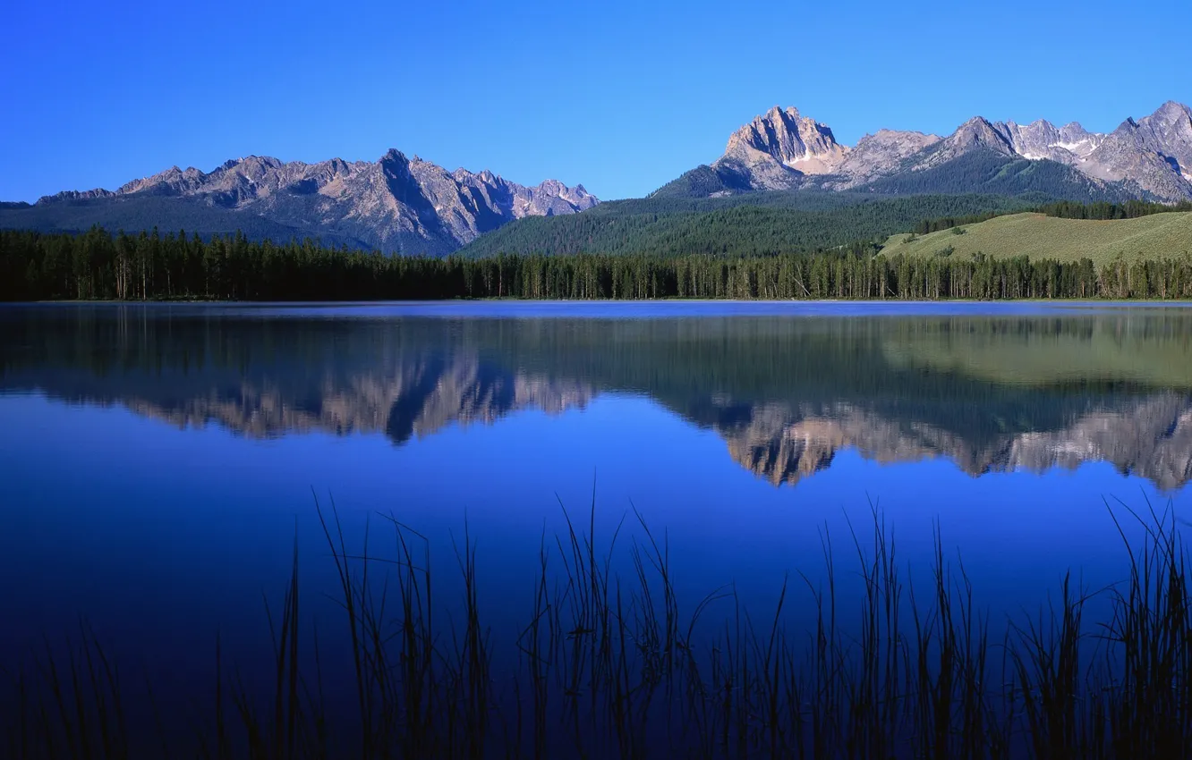 Photo wallpaper blue, nature, lake, mountain, nature