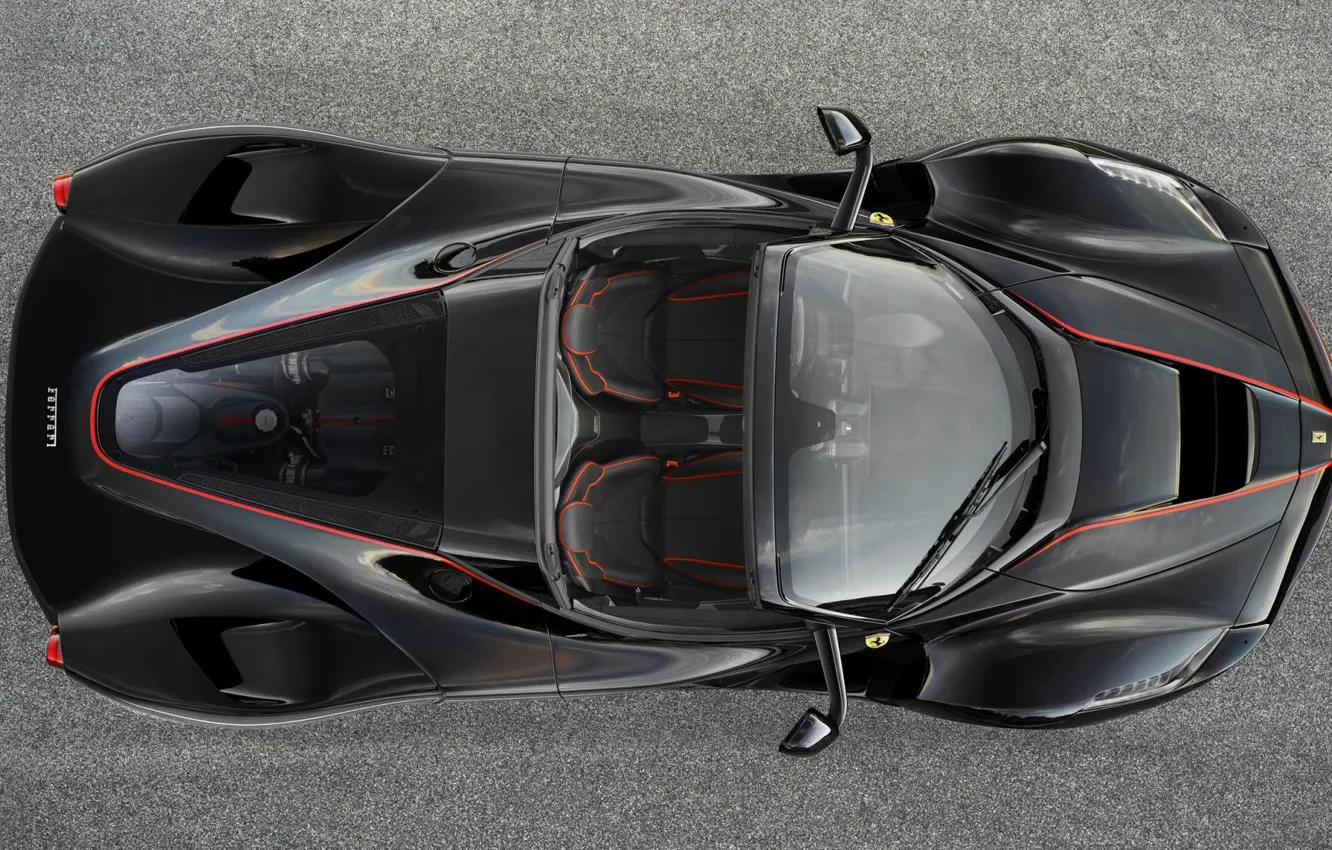 Photo wallpaper Ferrari, Black, the view from the top, new, Spider, LaFerrari