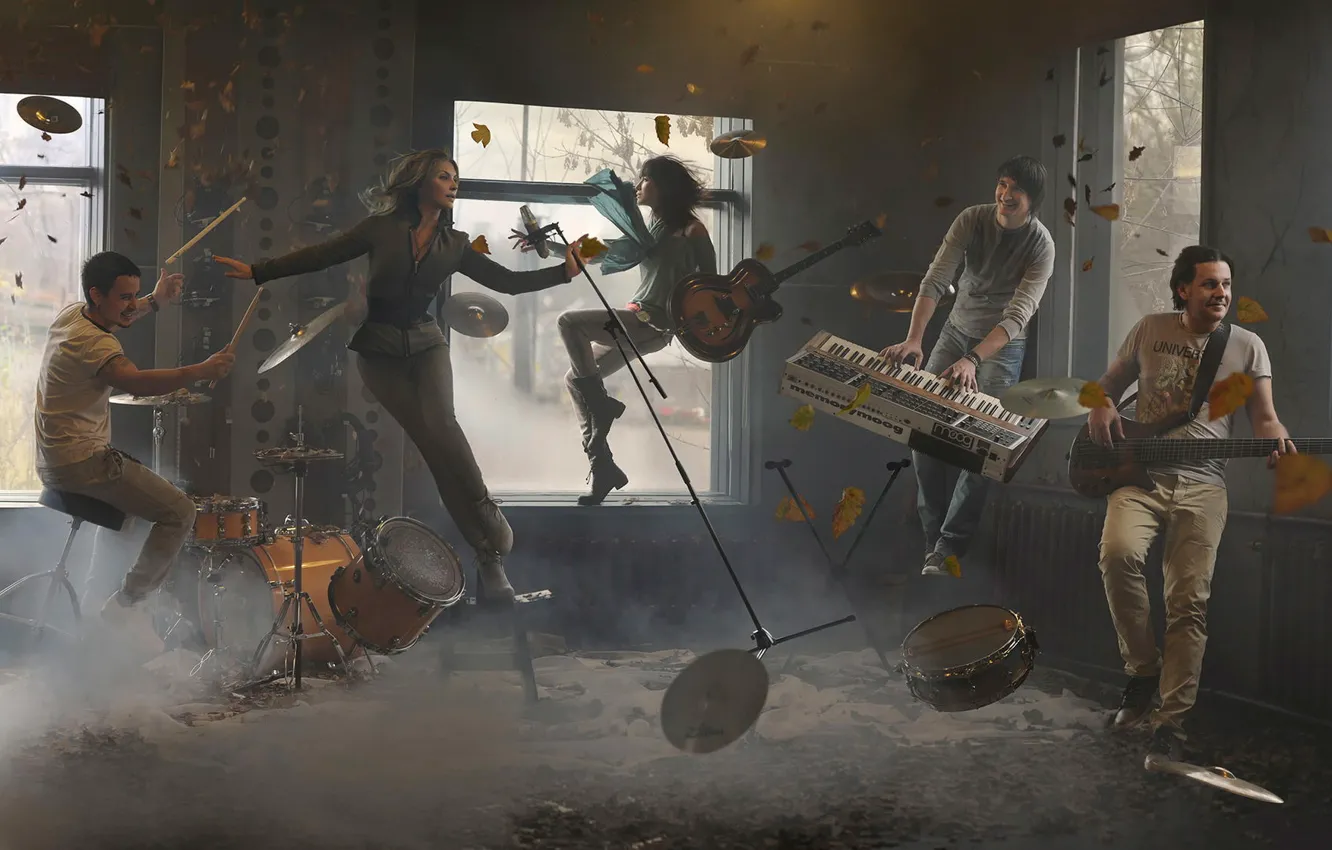 Photo wallpaper rock band, levitation, Gorod 312