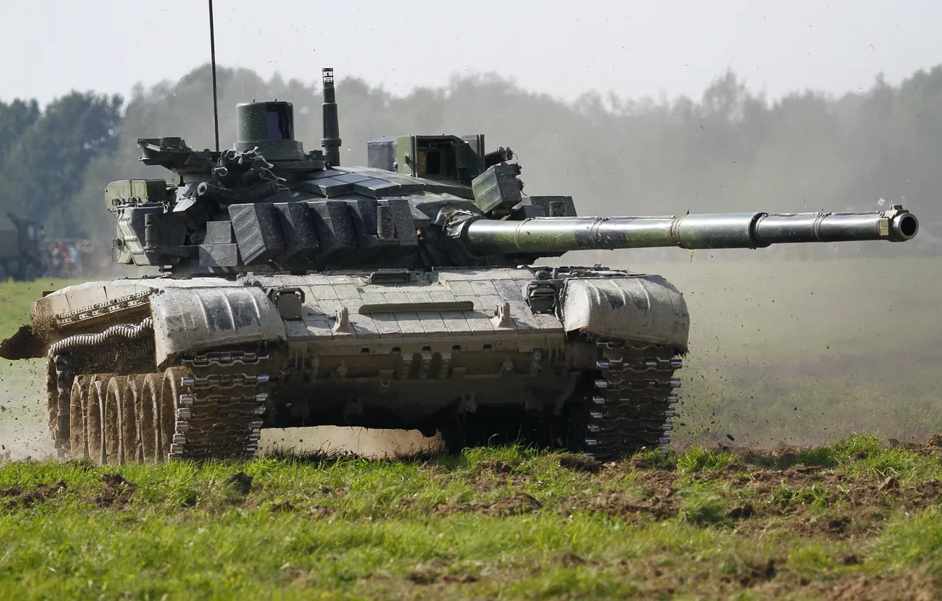 Photo wallpaper field, tank, combat, armor, T-72