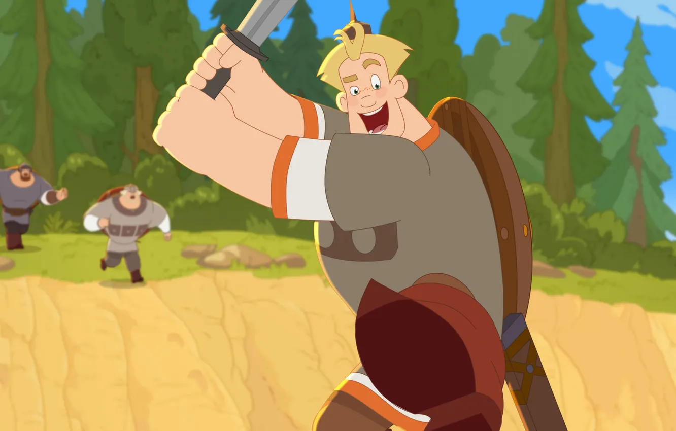 Photo wallpaper Alyosha Popovich, three heroes, 2024, Three heroes: Not a day without a feat