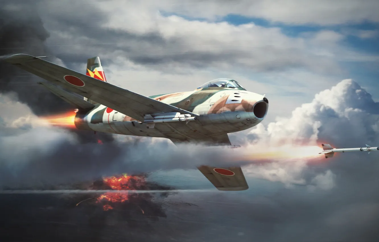 Photo wallpaper the sky, speed, the plane, War Thunder, Warplane