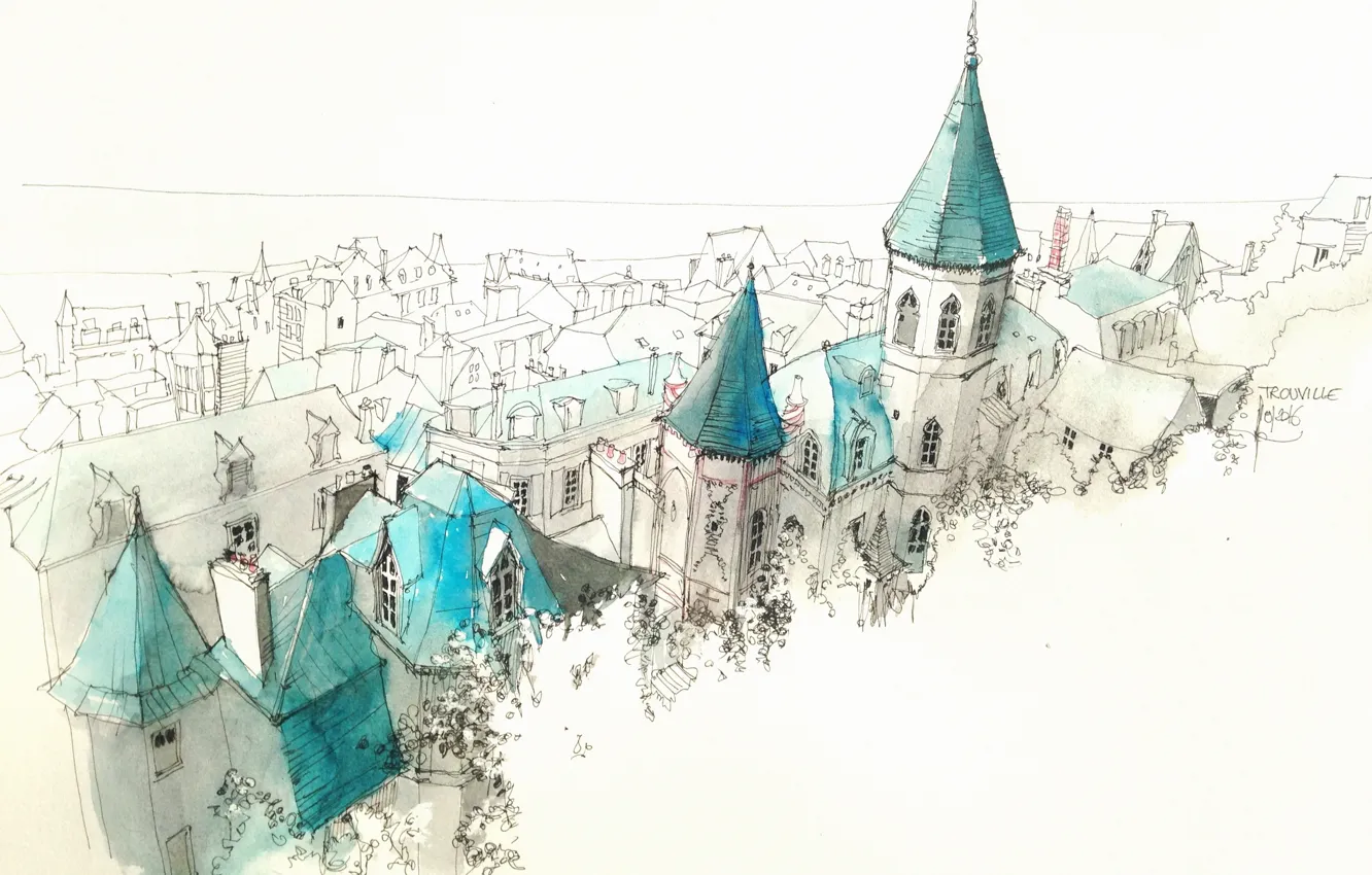 Photo wallpaper the city, background, figure