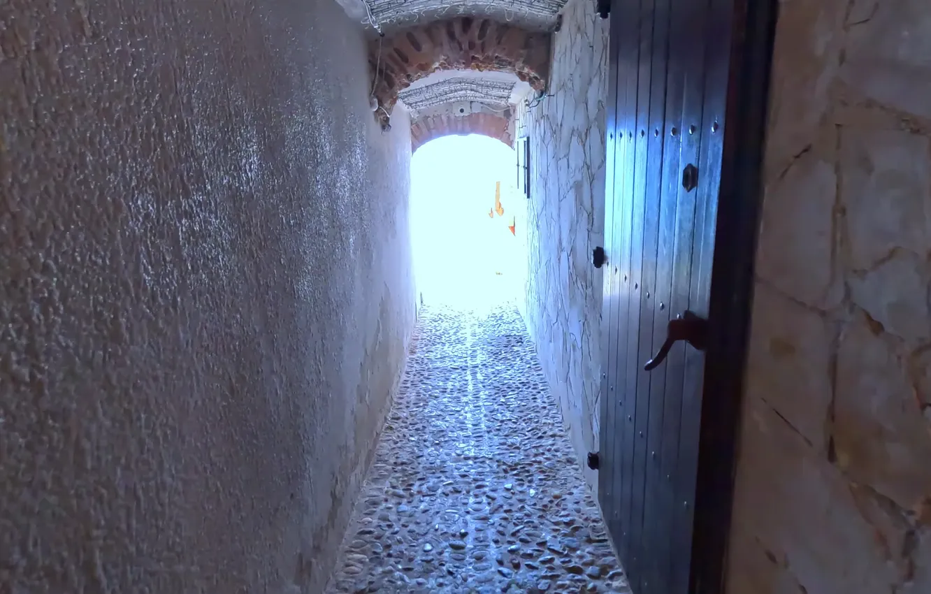 Photo wallpaper hole, Italy, Calabria, Scilla, tunnel