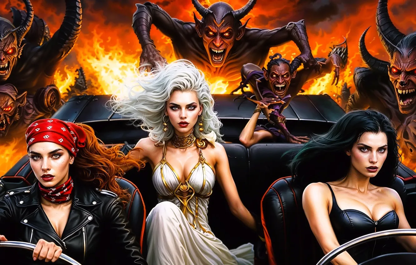 Photo wallpaper girl, the situation, the demon