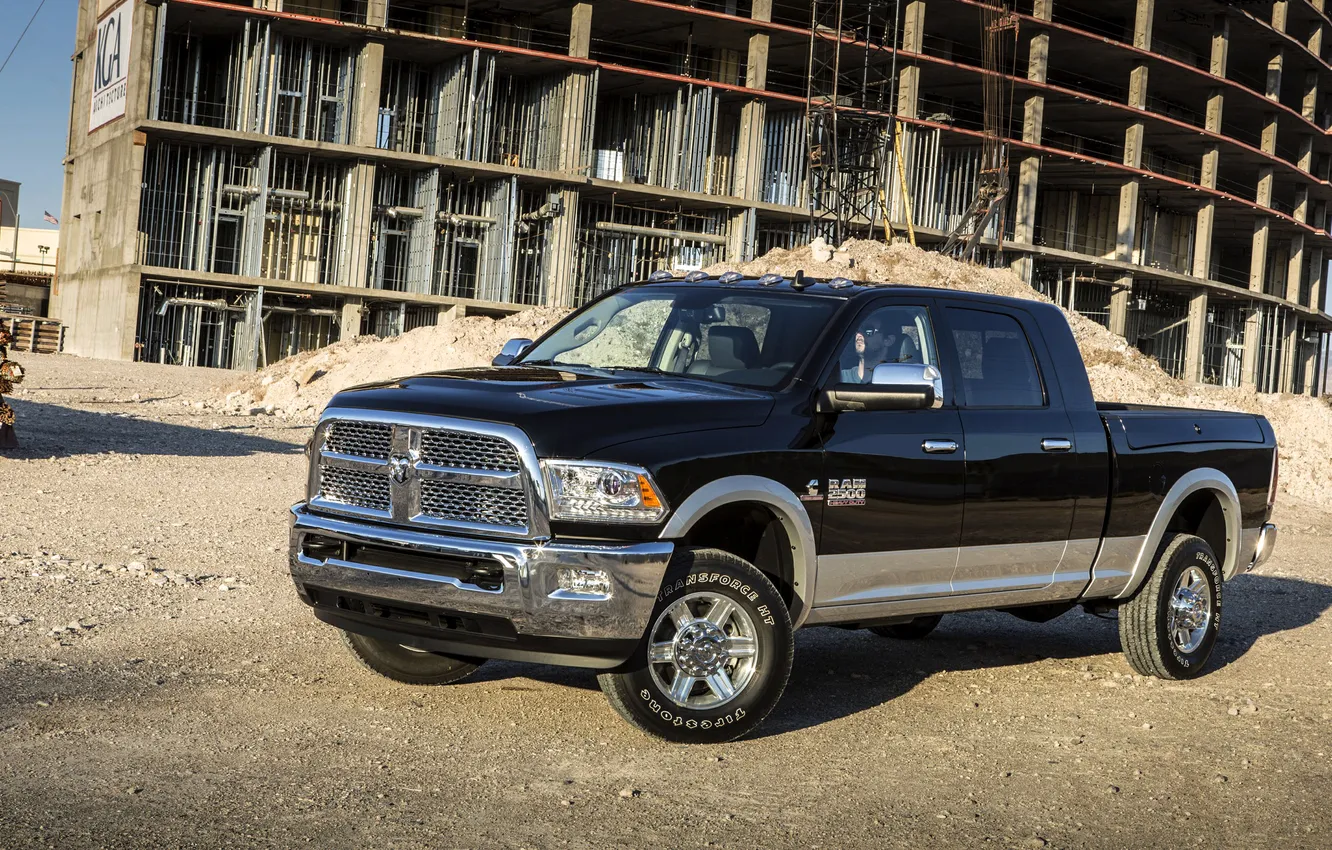 Photo wallpaper machine, auto, black, construction, SUV, driver, Dodge, pickup