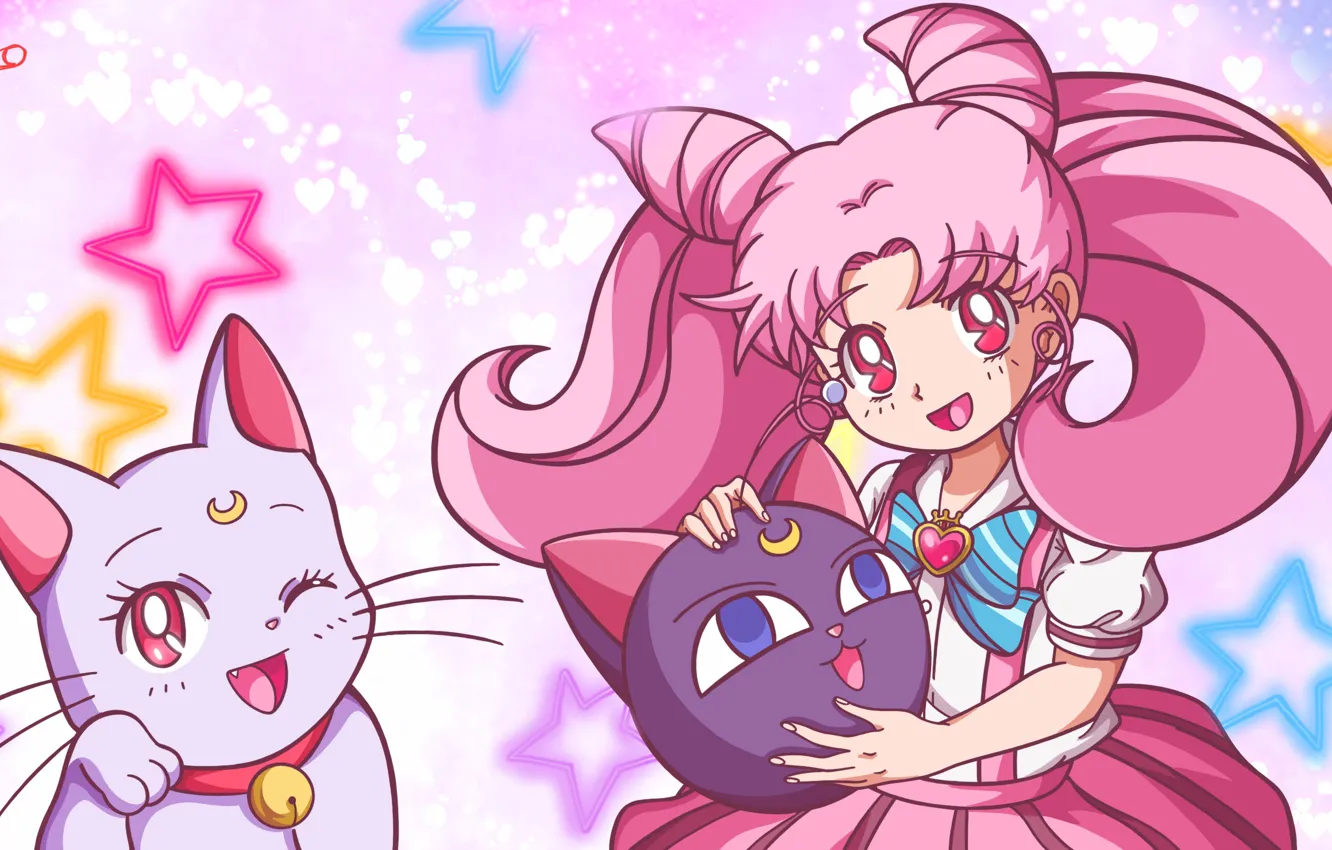 Photo wallpaper girl, kitty, Diana, Bishoujo Senshi Sailor Moon, Chibiusa, Luna P