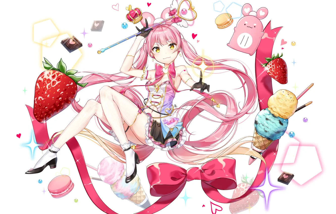 Photo wallpaper look, mouse, mouse, girl, sweets