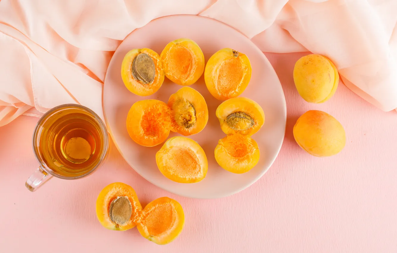 Photo wallpaper glass, tea, bone, plate, mug, Cup, fabric, drink