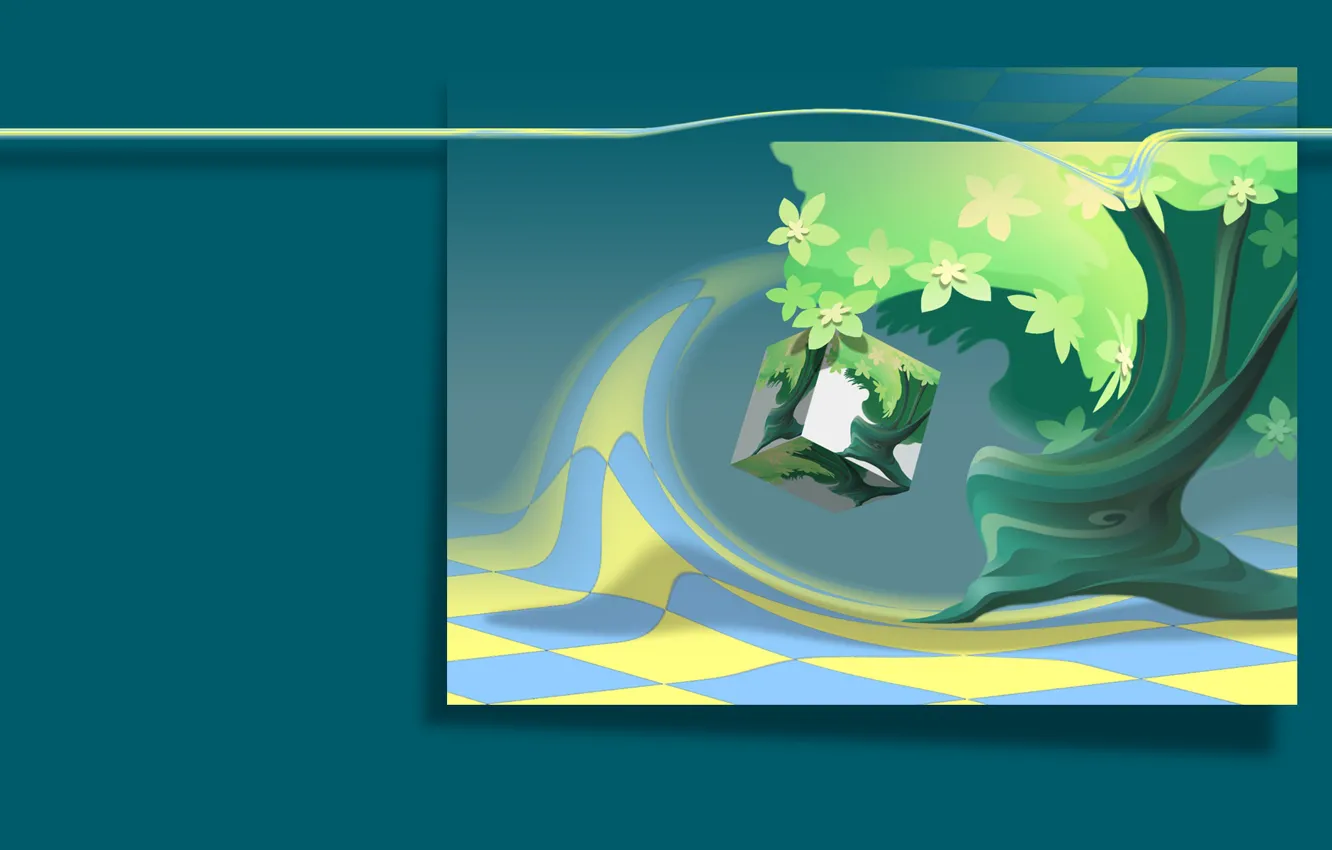 Photo wallpaper trees, nature, surrealism, computer graphics