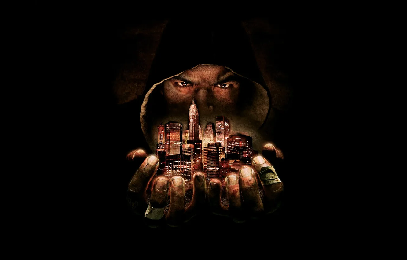 Photo wallpaper eyes, the city, hands, hood, Def Jam: Fight for NY
