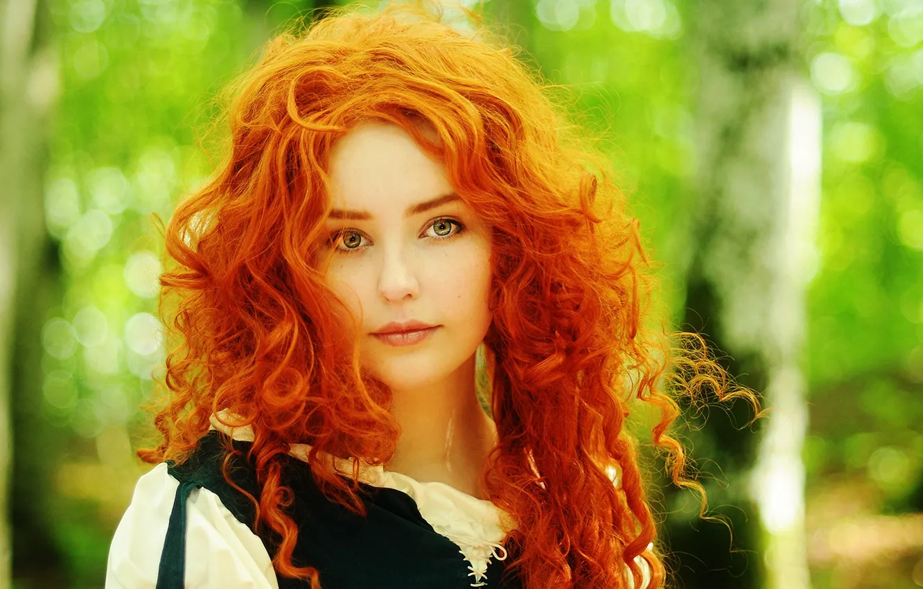 Photo wallpaper Disney, Pixar, cosplay, cosplay, redhead girl, Disney, Brave heart, Merida