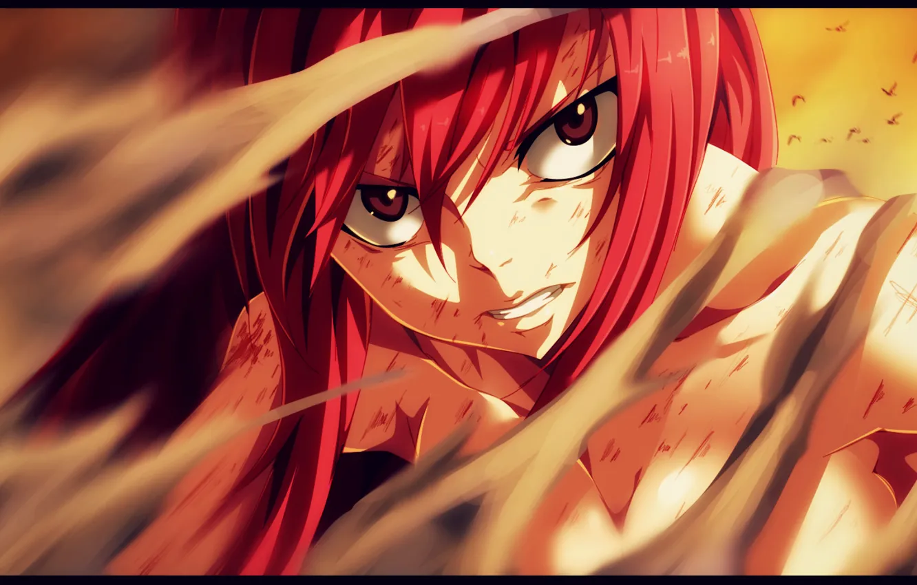 Photo wallpaper Girl, Red, Hot, Sexy, Anime, Warrior, Woman, Knight