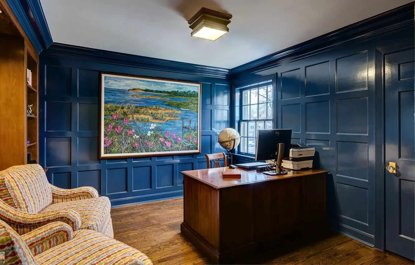 Photo wallpaper interior, picture, office, globe