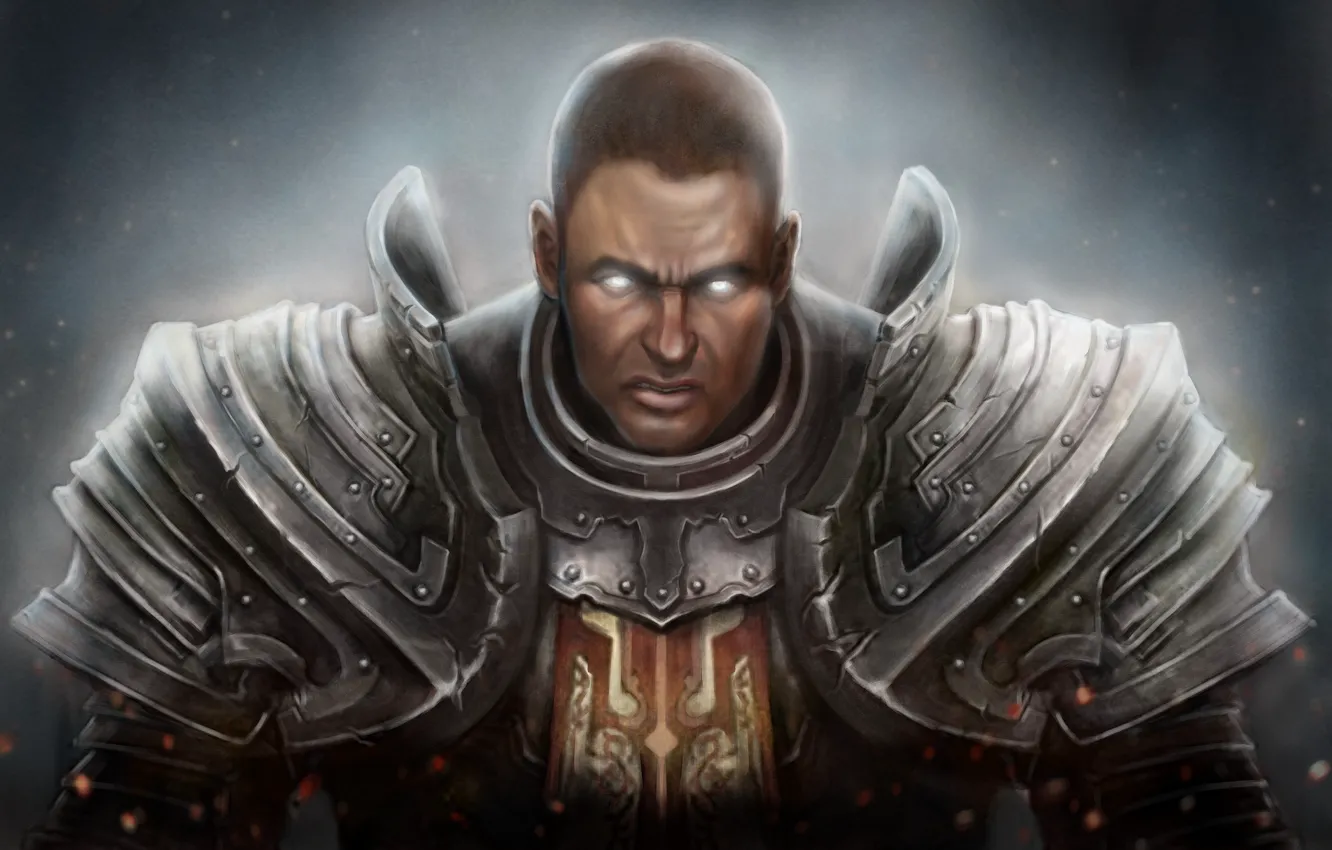 Photo wallpaper face, male, Diablo 3, Crusader
