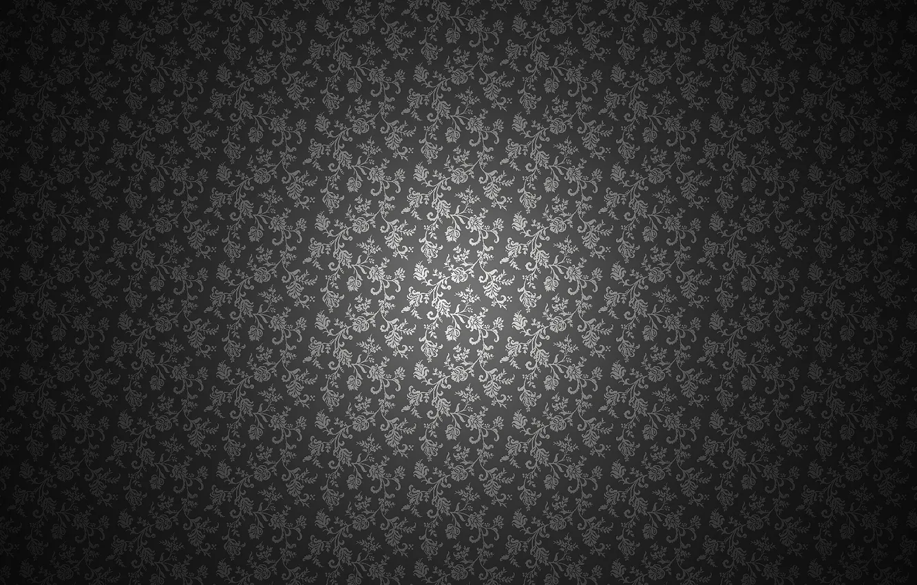 Photo wallpaper flowers, Wallpaper, black, petals, ornament