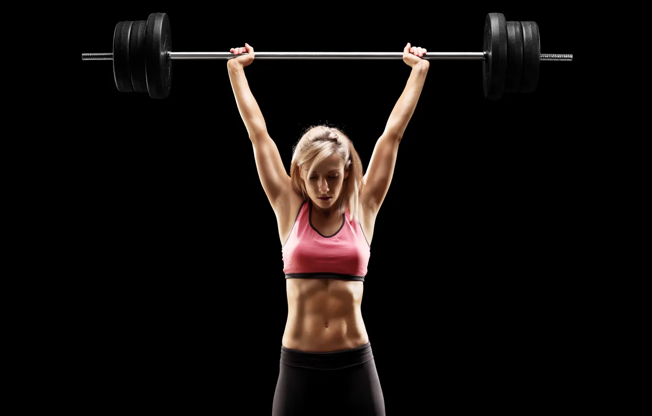 Photo wallpaper female, workout, crossfit, weight lifting