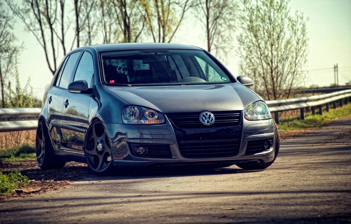 Photo wallpaper road, Volkswagen, cars, auto, golf, GTI, wallpapers auto, Wallpaper HD