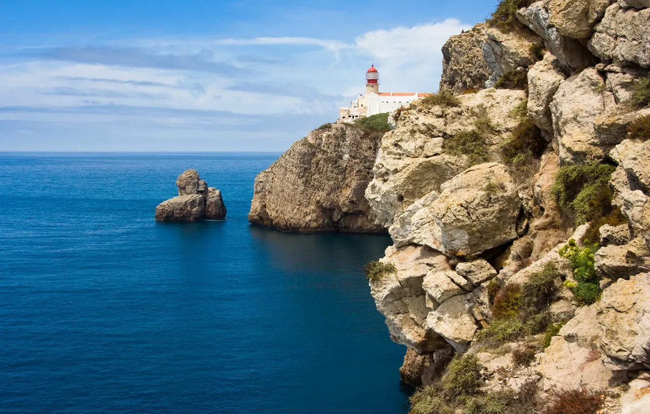Photo wallpaper landscape, nature, Lighthouse, Portugal, landscape, nature, Portugal, The Atlantic ocean