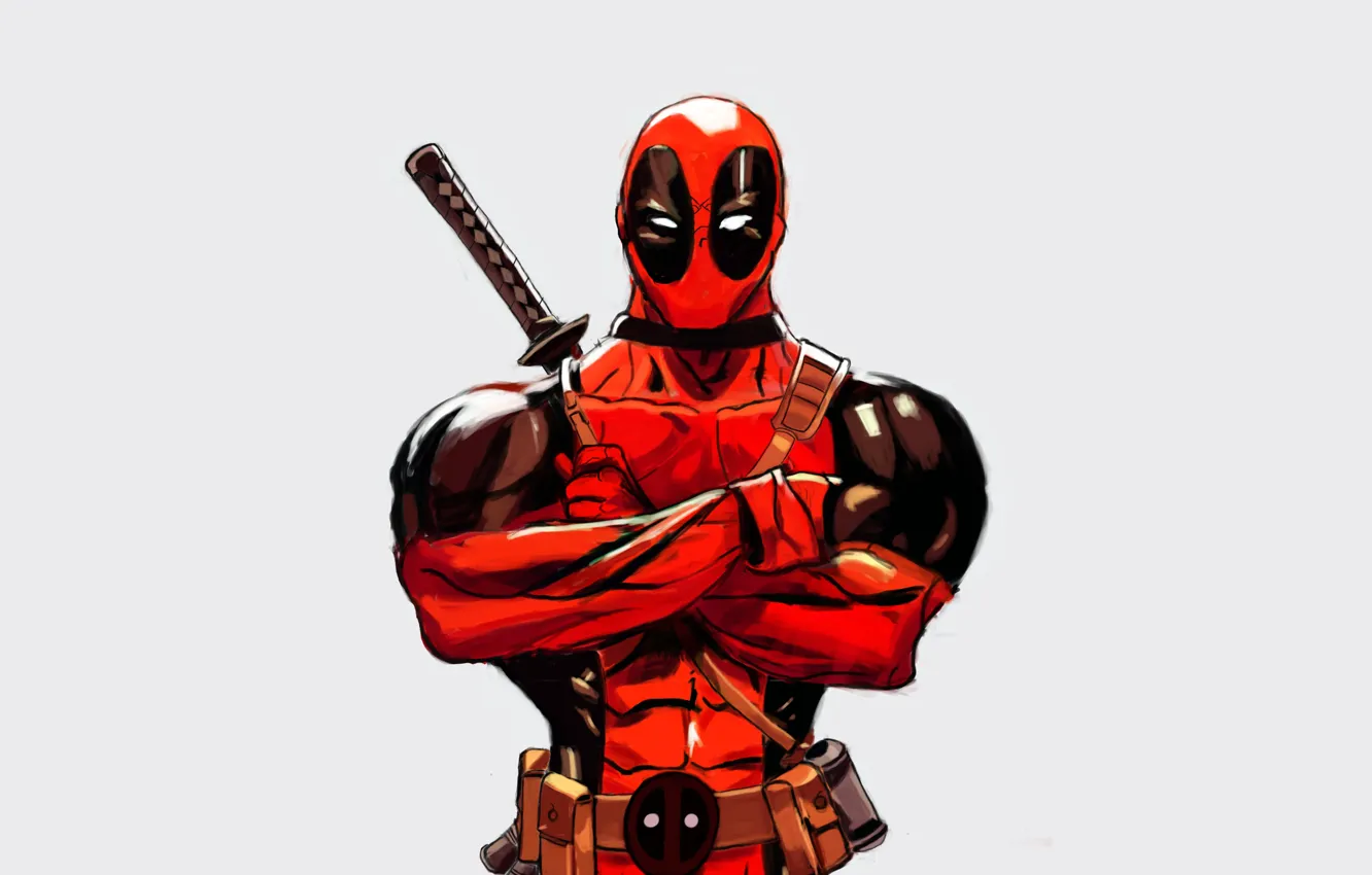 Photo wallpaper Sword, Art, Deadpool, Marvel, Deadpool, Wade Wilson, Comics