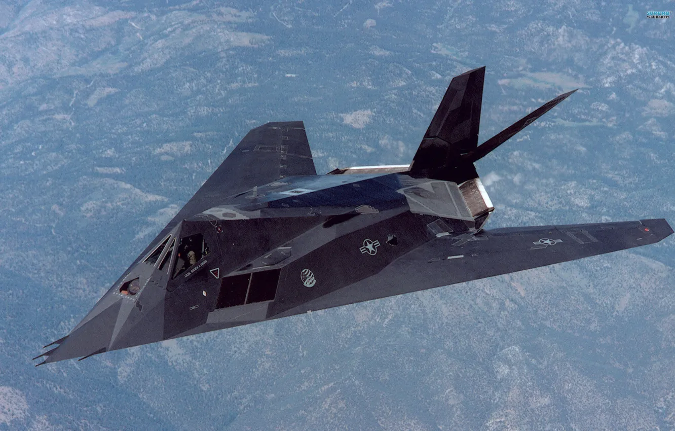 Photo wallpaper flight, photo, height, the plane, Lockheed, unobtrusive, F-117, Nighthawk