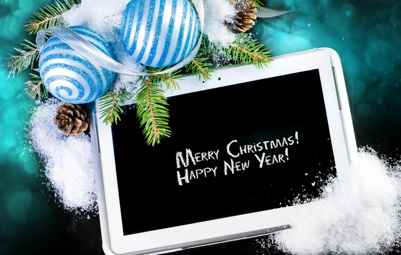 Photo wallpaper decoration, balls, new year, Christmas, Christmas, balls, decoration, Merry