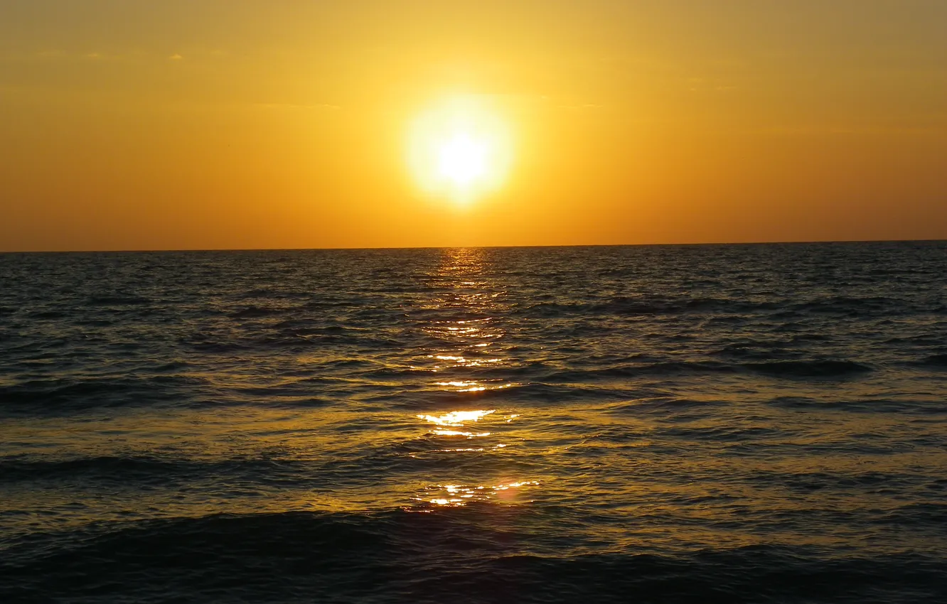 Photo wallpaper sea, sunset, nature, Nature, sea, sunset