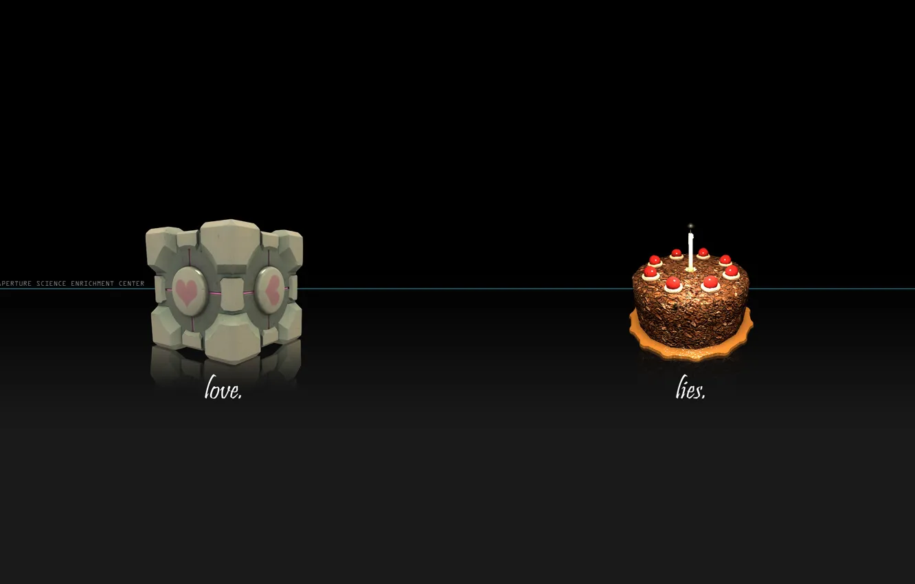 Photo wallpaper Portal, cube, candle, cake