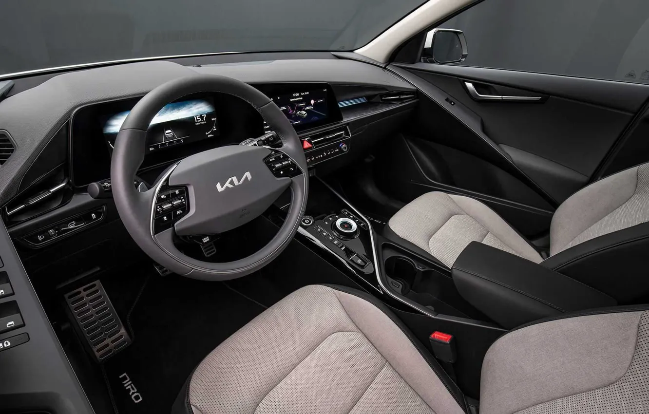 Photo wallpaper crossover, exterior, the interior of the car, 2022, Kia Niro