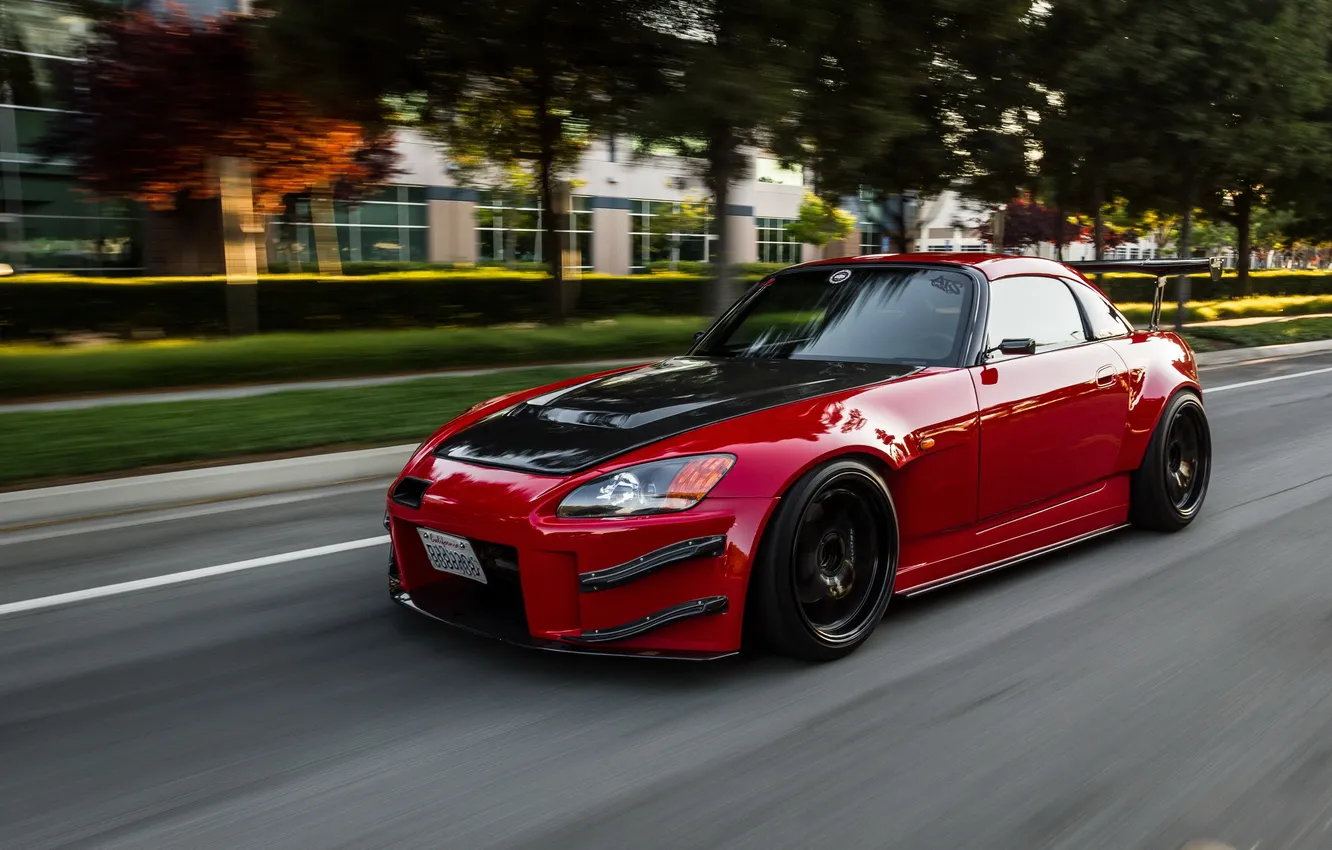 Photo wallpaper car, auto, tuning, in motion, Honda, honda s2000