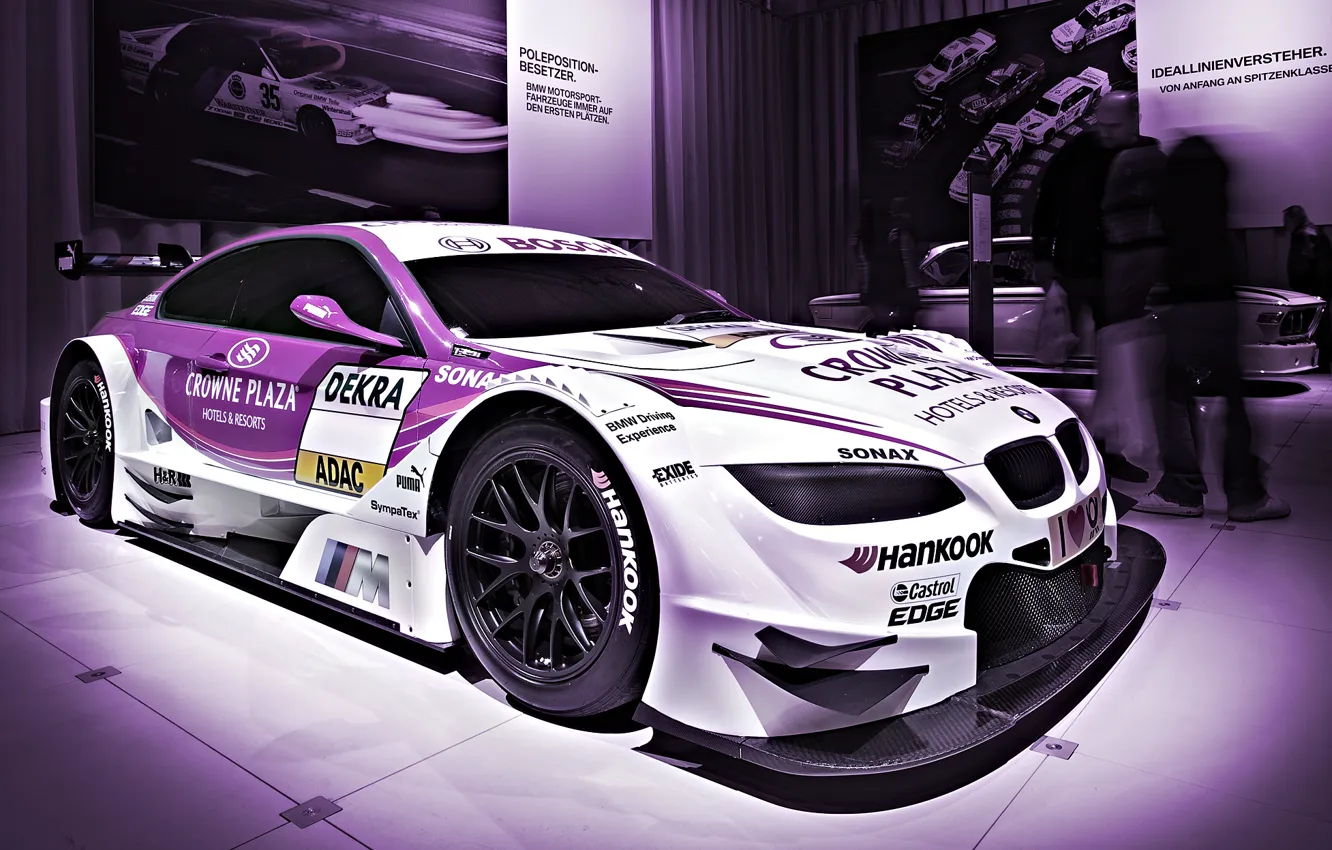 Photo wallpaper purple, asphalt, sport, BMW, speed, track, ring, car
