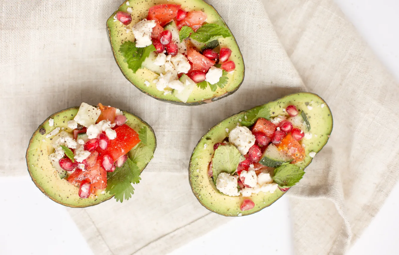 Photo wallpaper food, fabric, avocado, appetizer