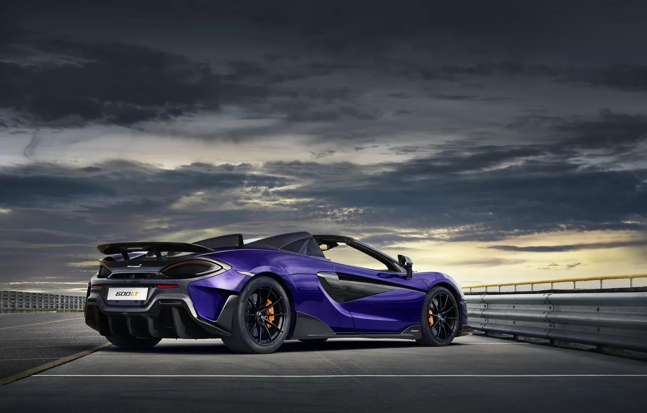 Photo wallpaper overcast, McLaren, supercar, Spider, 2019, 600LT, Lantana Purple