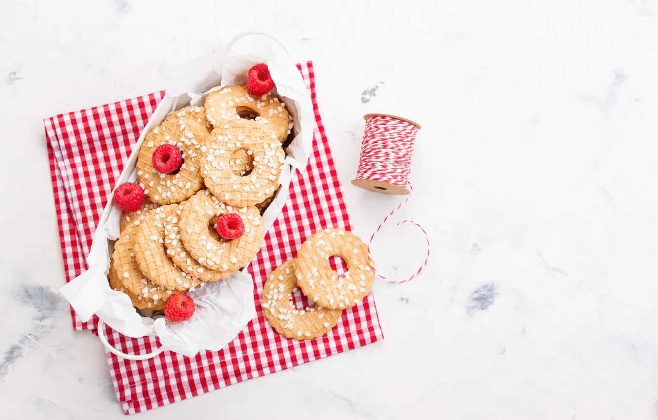 Photo wallpaper raspberry, cookies, dessert, cakes, topping, Valeria Maksakova