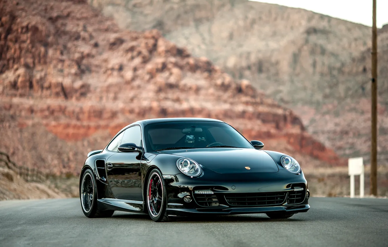 Photo wallpaper 911, Porsche, black, frontside
