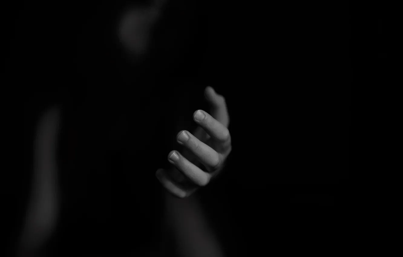 Photo wallpaper darkness, hand, fingers
