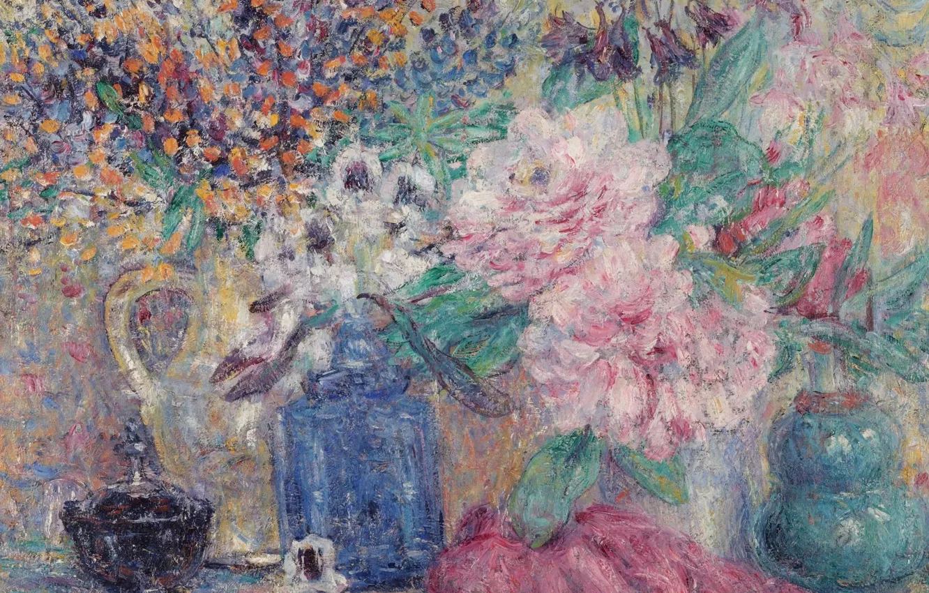 Photo wallpaper picture, still life, Georges Morren, Flowers and Perfume, Georges Morren In