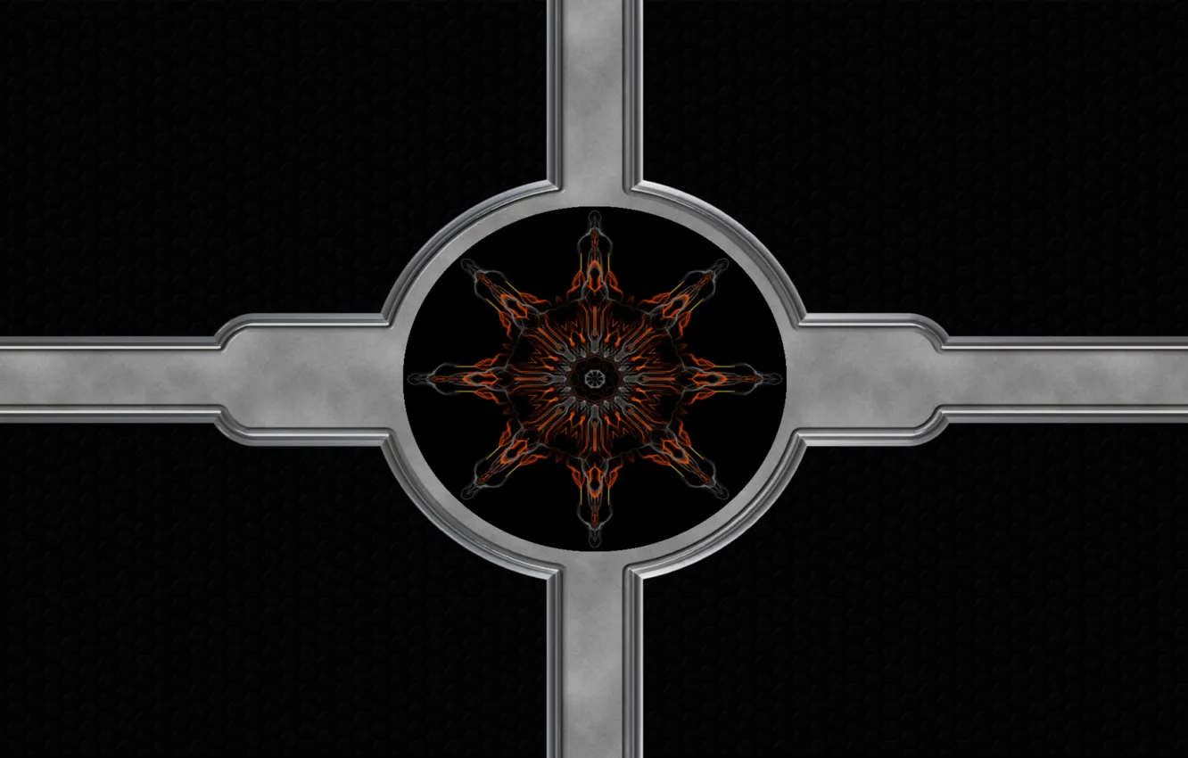 Photo wallpaper pattern, cross, ornament, symmetry, attack three