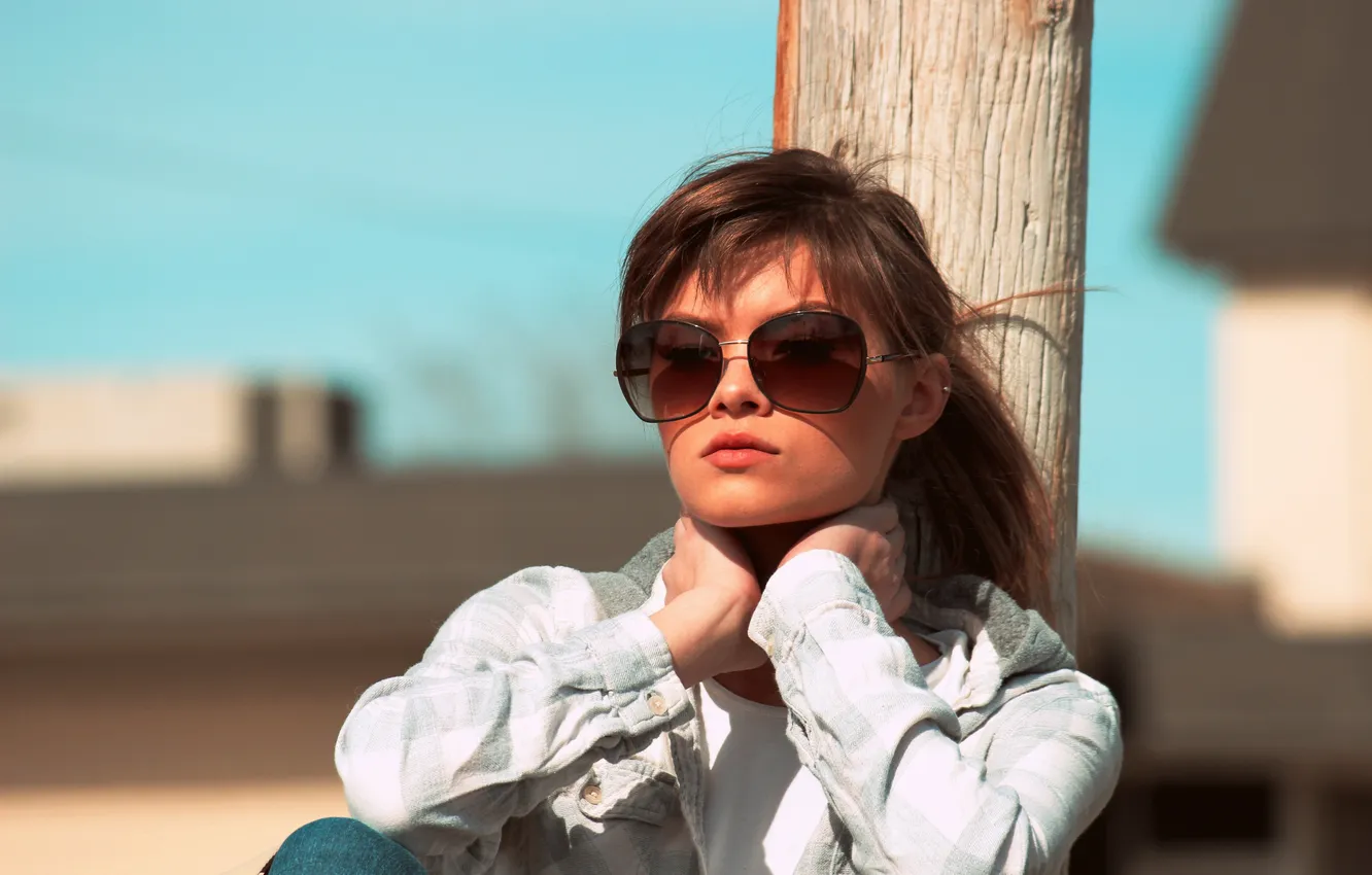 Photo wallpaper summer, girl, face, glasses, Demi