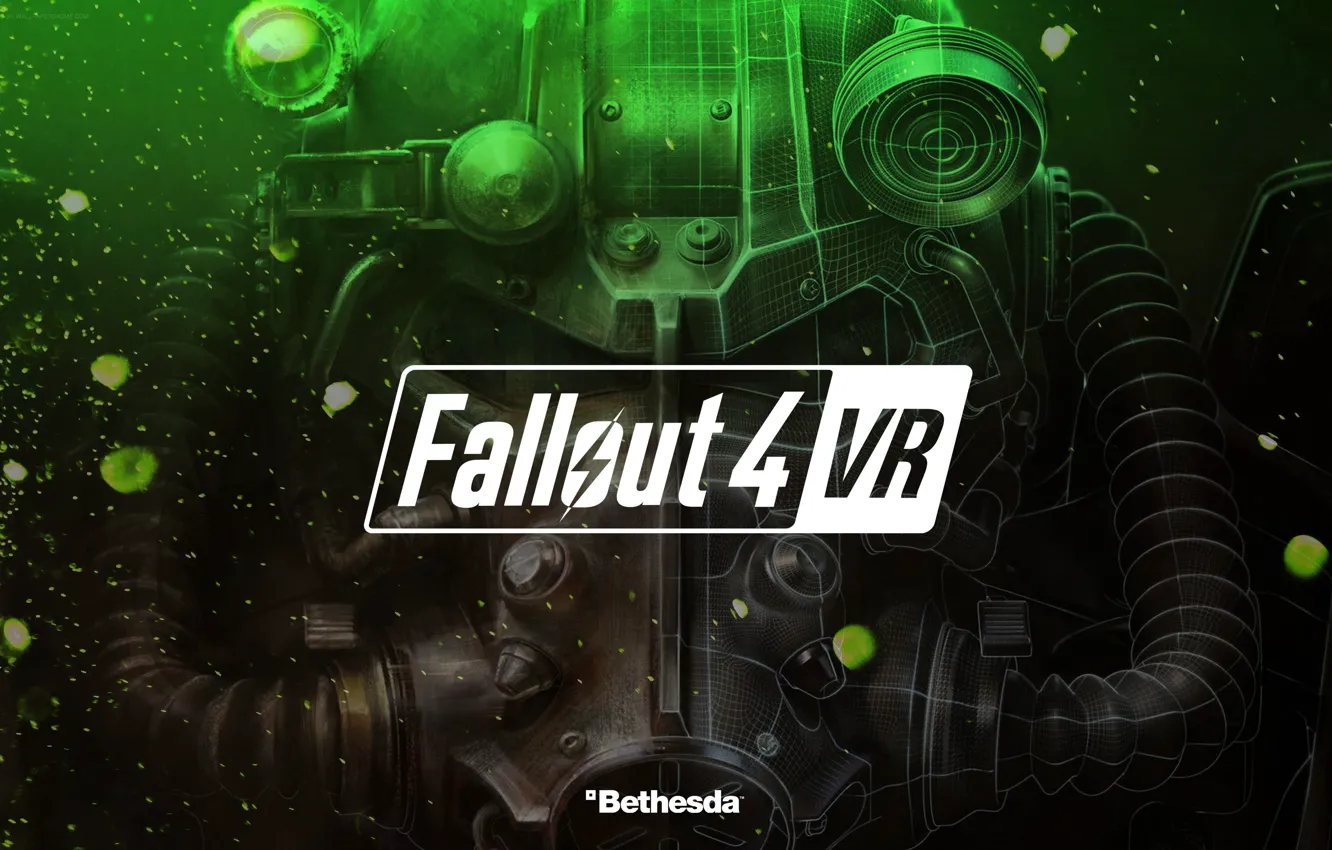 Photo wallpaper green, game, Fallout, armor, Fallout 4 VR