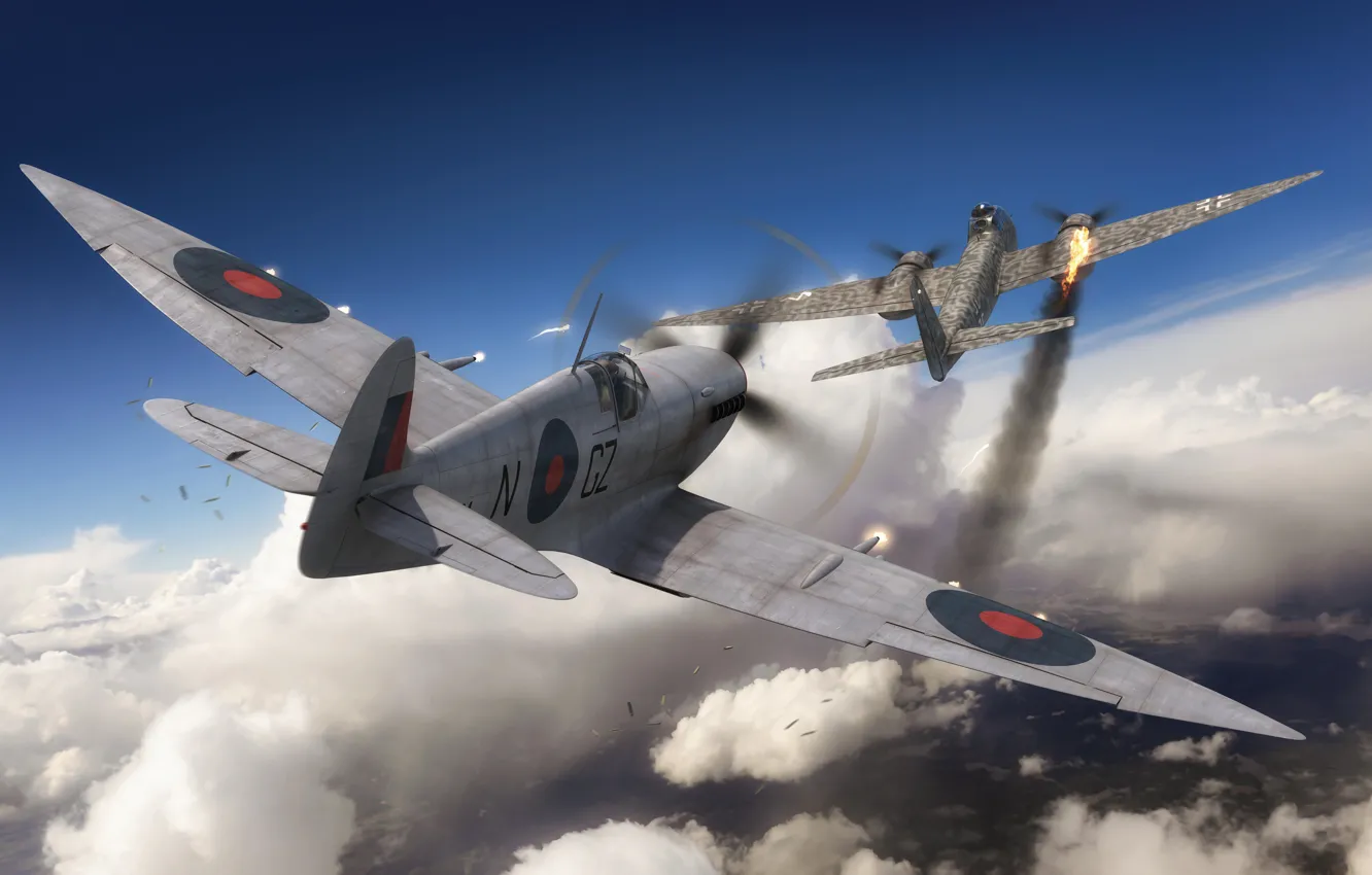 Photo wallpaper Spitfire, RAF, Air force, High-altitude interceptor fighter, Spitfire HF Mk.VIII