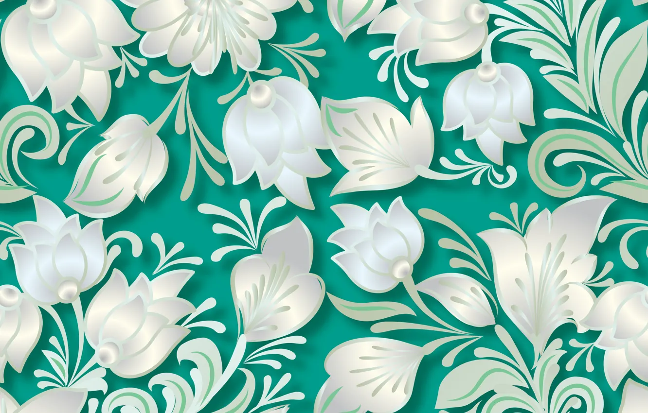 Photo wallpaper flowers, pattern, pattern, floral, seamless, seamless